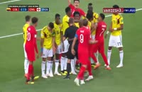فیلم درگیری بازیکنان انگلیس - کلمبیا در جربان بازی