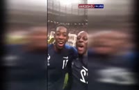 خوشحالی بازیکنان فرانسه در رختکن پس از قهرمانی جام جهانی 2018