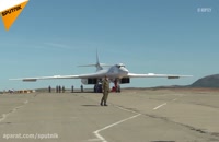 به زمینن نشستن بمب افکن توپولف-160 در روسیه