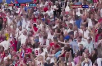 صحنه گل اول انگلیس به سوئد  در جام جهانی 2018
