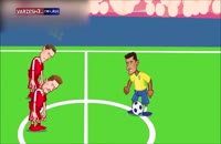 صحنه بازی صربستان-برزیل در جام جهانی 2018 به‌روایت‌کارتون