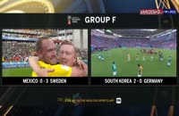 لحظات حذف آلمان و واکنش‌های بازیکنان و هواداران گروه F