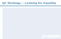 QC strategy - looking for Equality